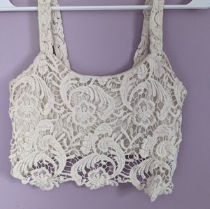 White lace crop top